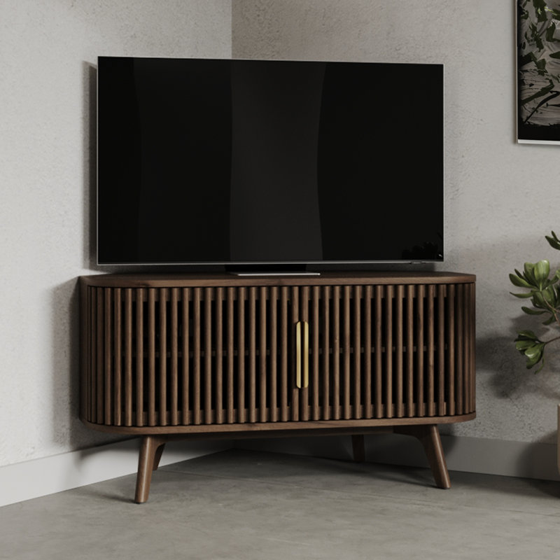 Mid century modern corner tv stand discount